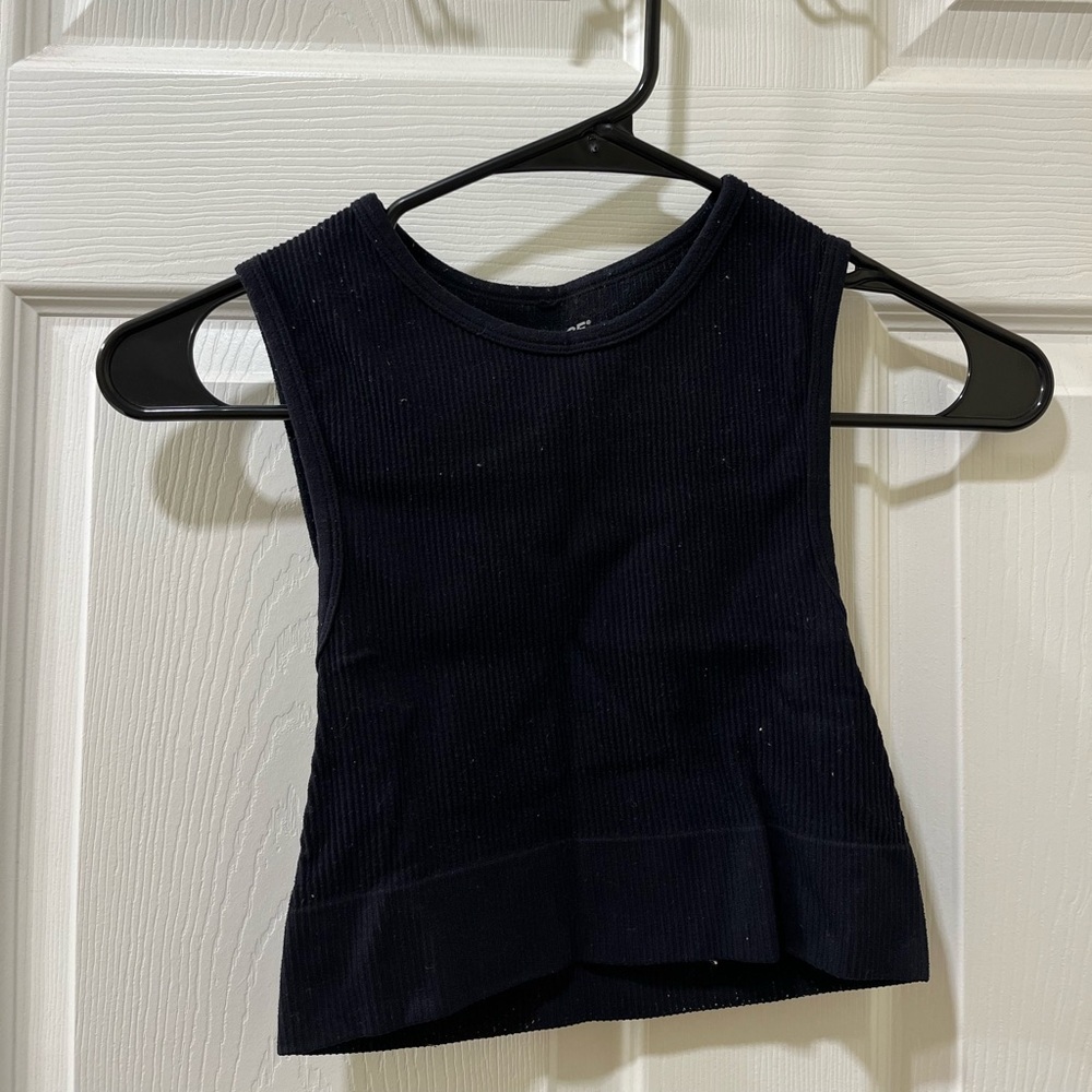 Garage Black Ribbed Tank Top